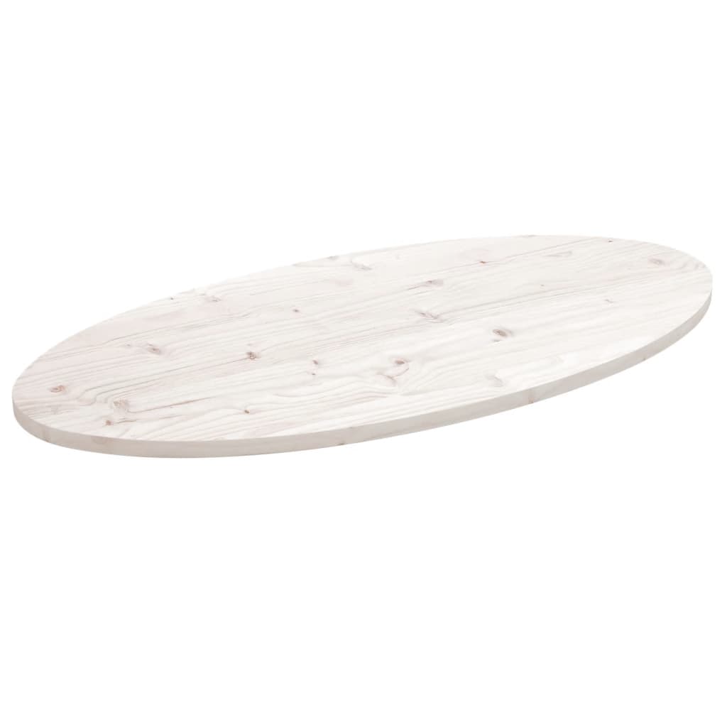 Plateau de table ovale 100x50x2,5 cm en bois de pin massif