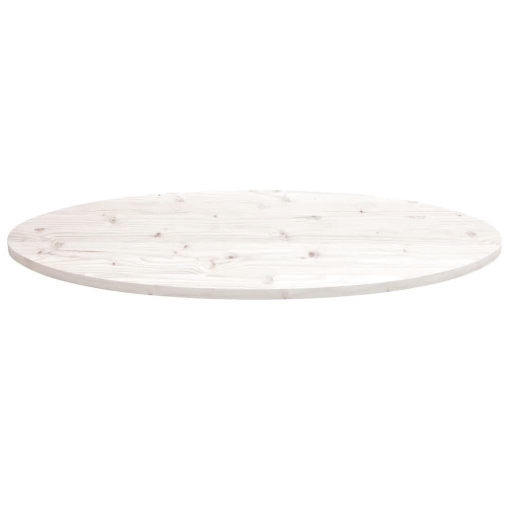 Plateau de table ovale 100x50x2,5 cm en bois de pin massif