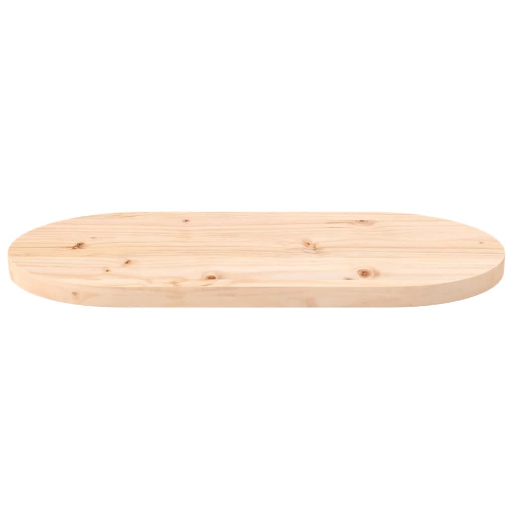 Plateau de table ovale 70x35x2,5 cm en bois de pin massif