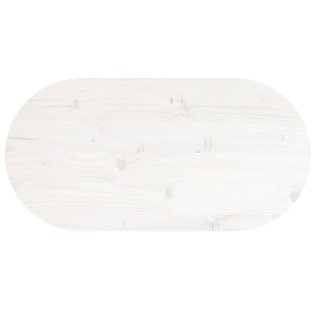 Plateau de table ovale 70x35x2,5 cm en bois de pin massif