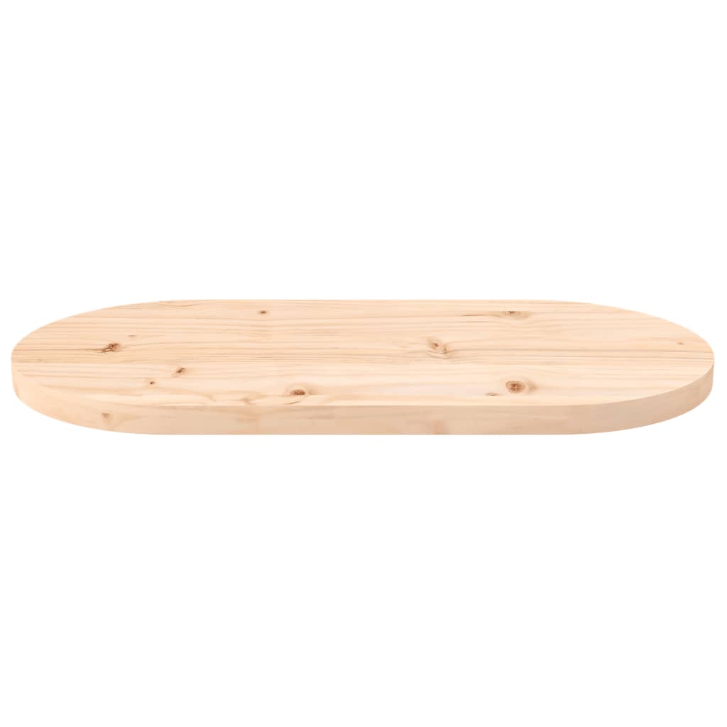 Plateau de table ovale 70x35x2,5 cm en bois de pin massif