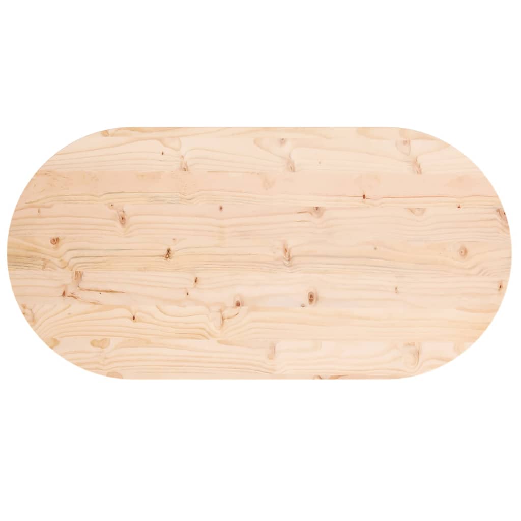 Plateau de table ovale 70x35x2,5 cm en bois de pin massif