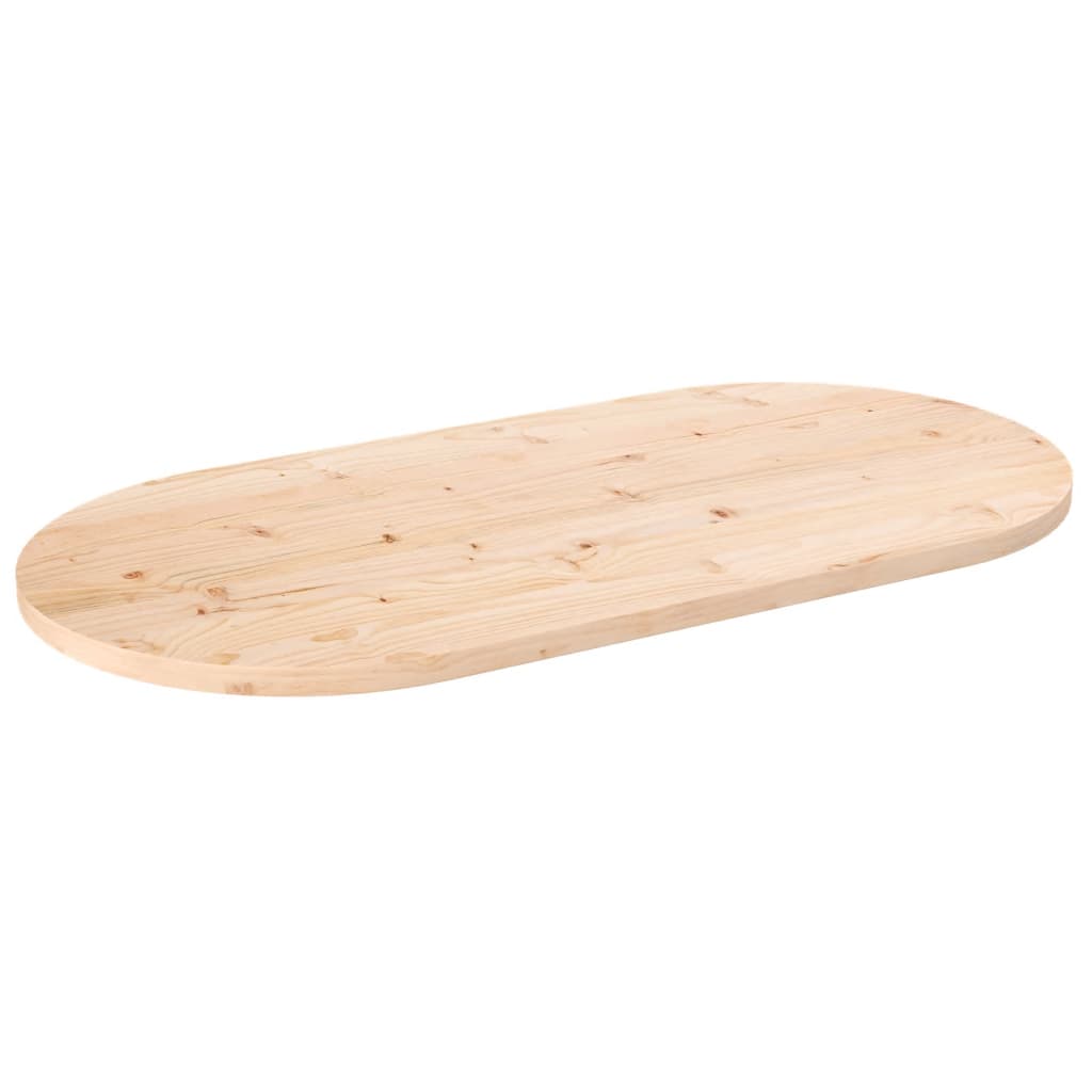 Plateau de table ovale 70x35x2,5 cm en bois de pin massif