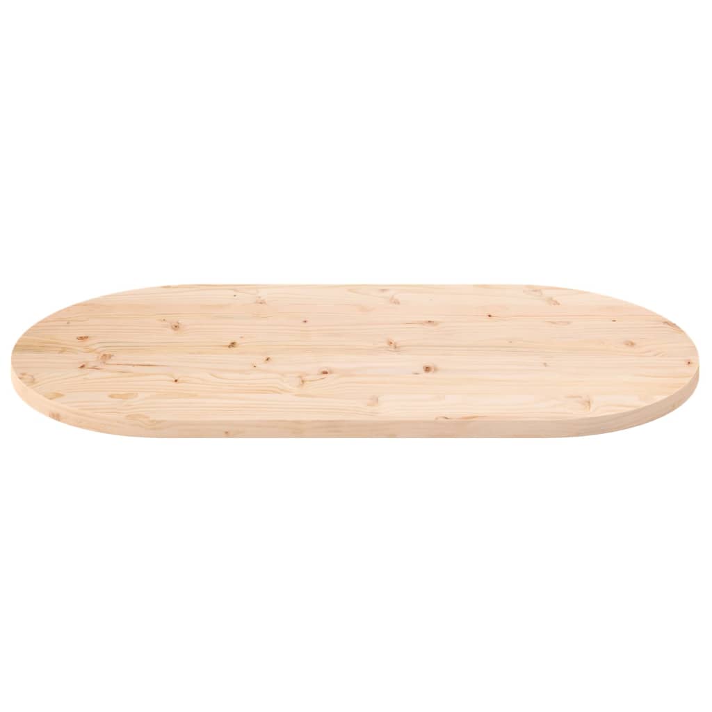 Plateau de table ovale 70x35x2,5 cm en bois de pin massif