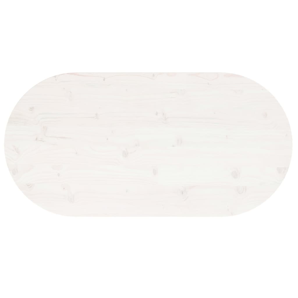 Plateau de table ovale 70x35x2,5 cm en bois de pin massif