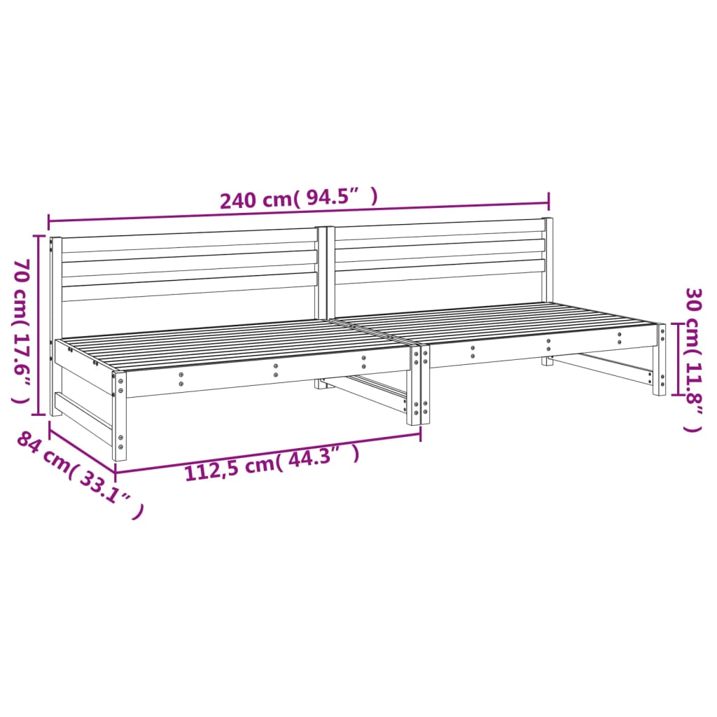 Tuinmiddenbank 120x80 cm massief