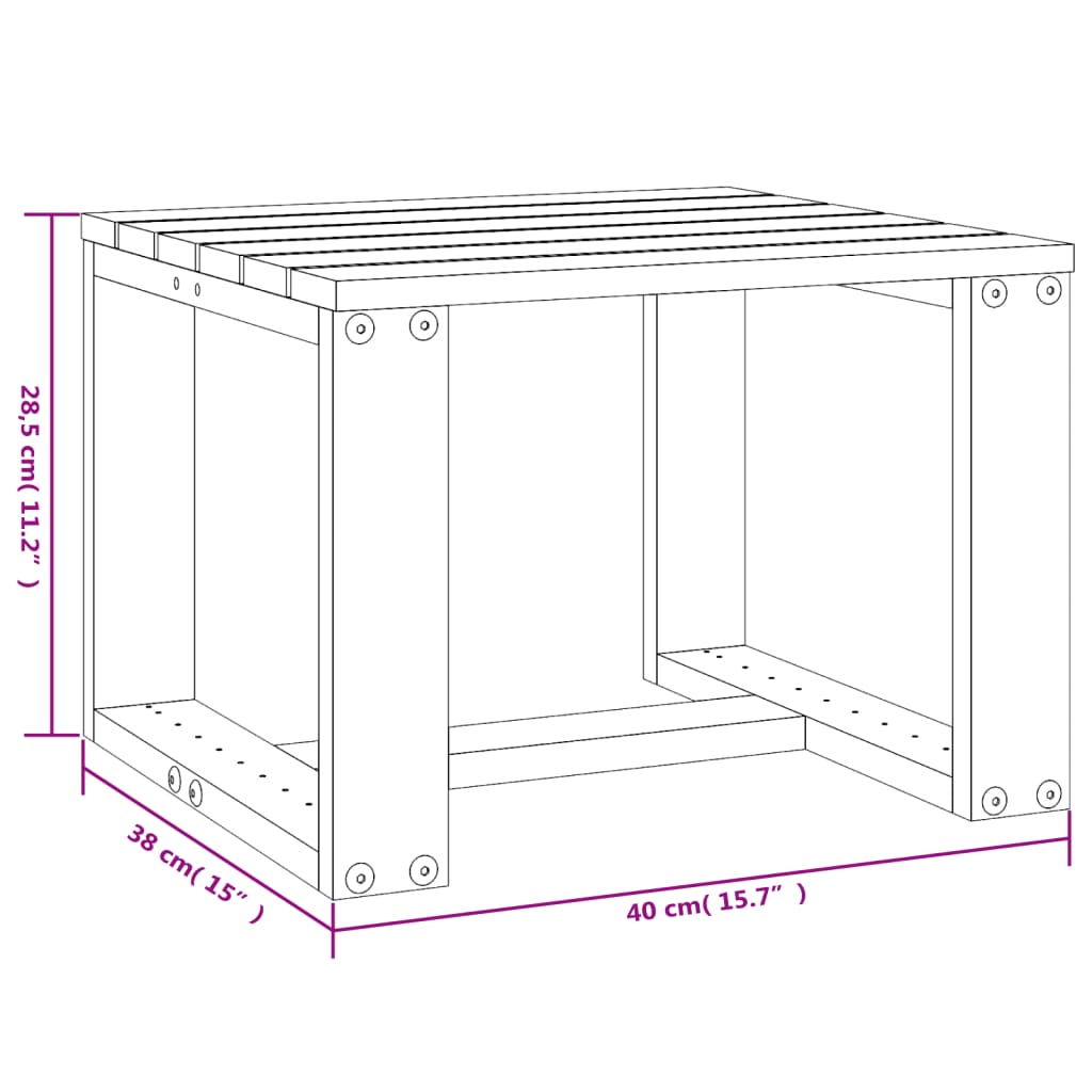 Tuinbijzettafel 40x38x28,5 cm massief