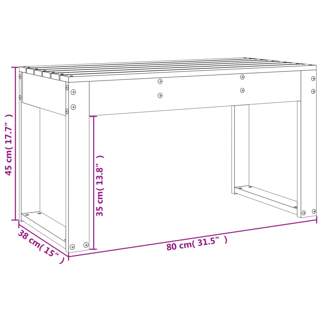 Tuinbank 110x38x45 cm massief