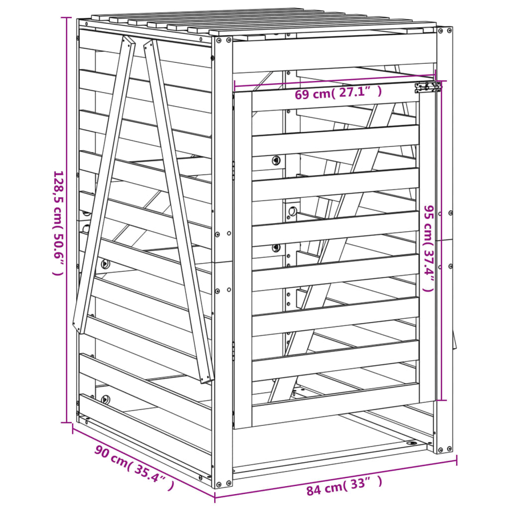 Containerberging 84x90x128,5 cm massief