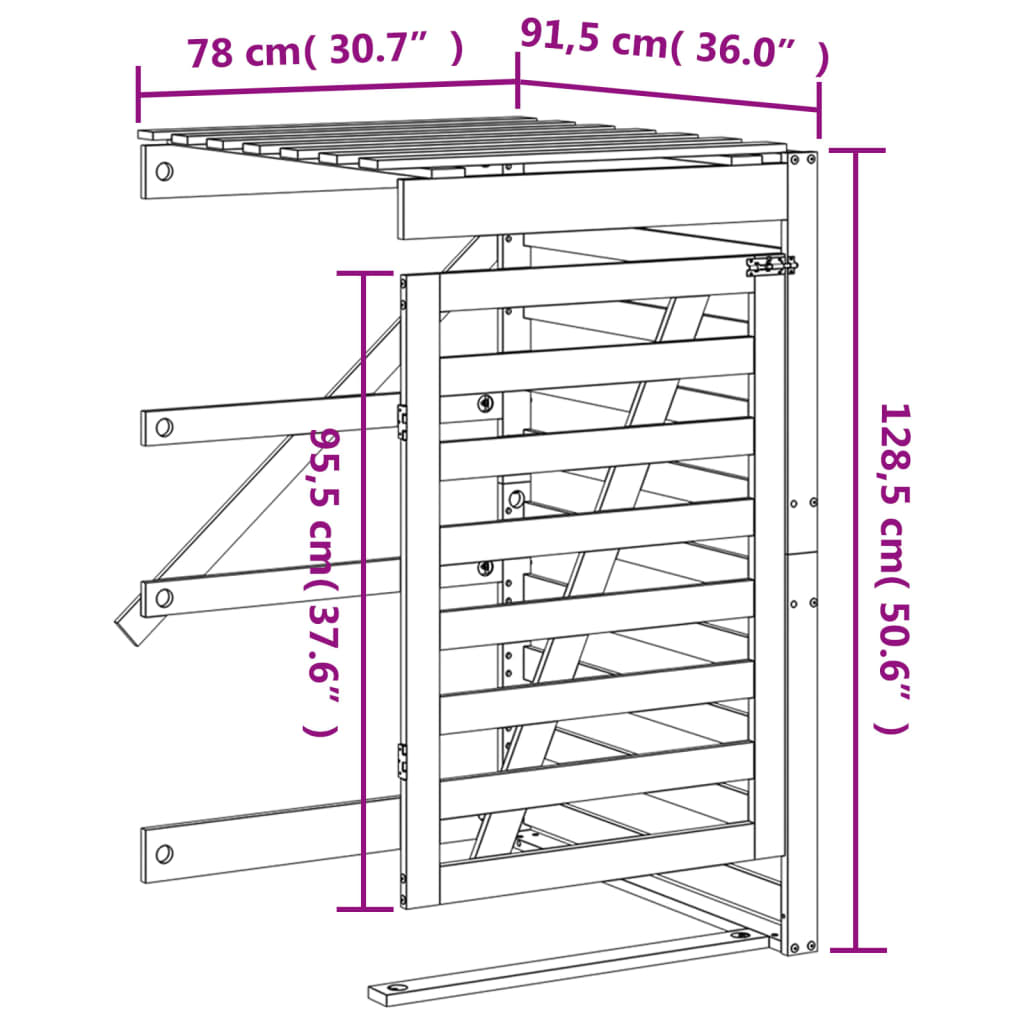 Containerberging 84x90x128,5 cm massief