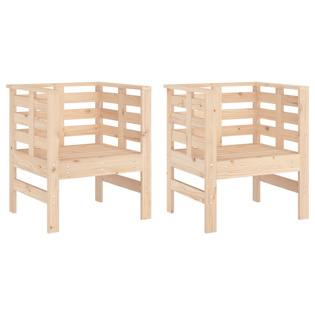 Tuinstoelen 2 st 61,5x53x71 cm massief