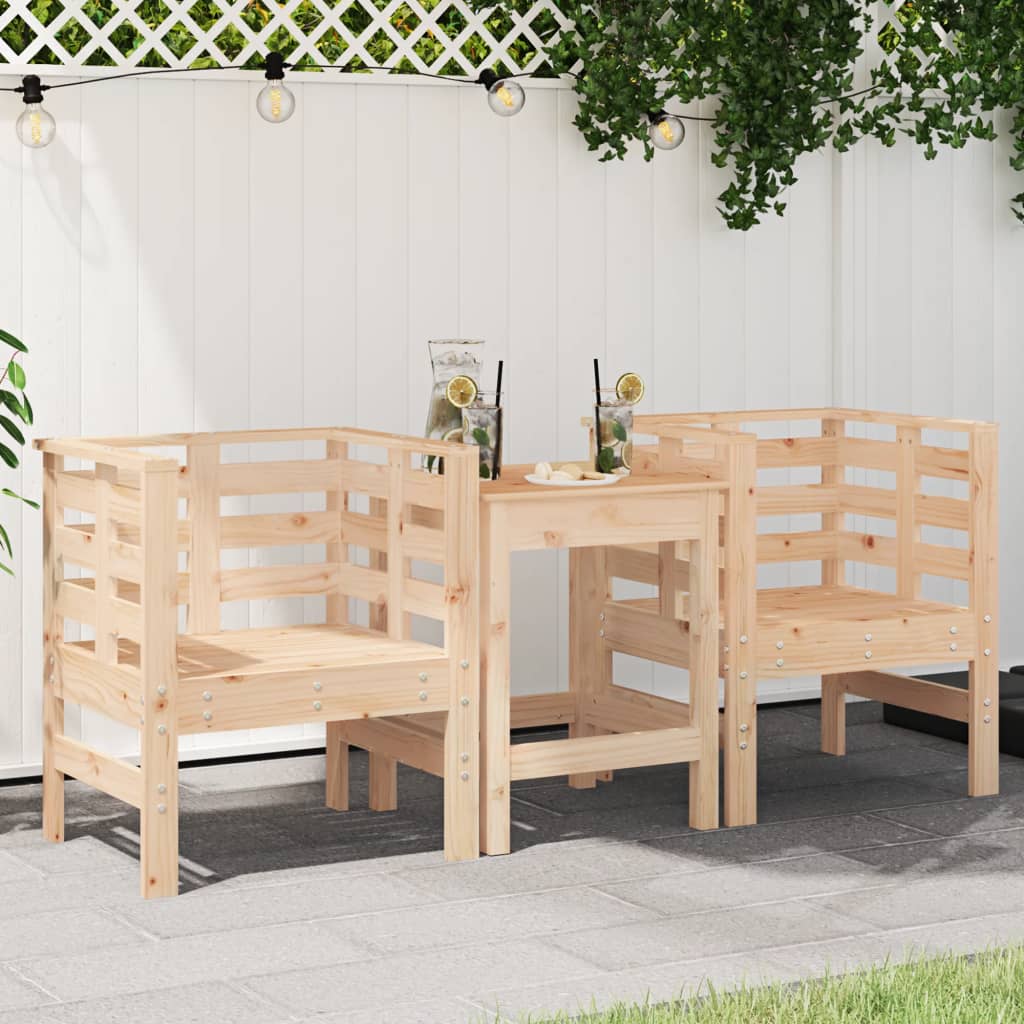 Chaises de jardin 2 pcs 61,5x53x71 cm solide