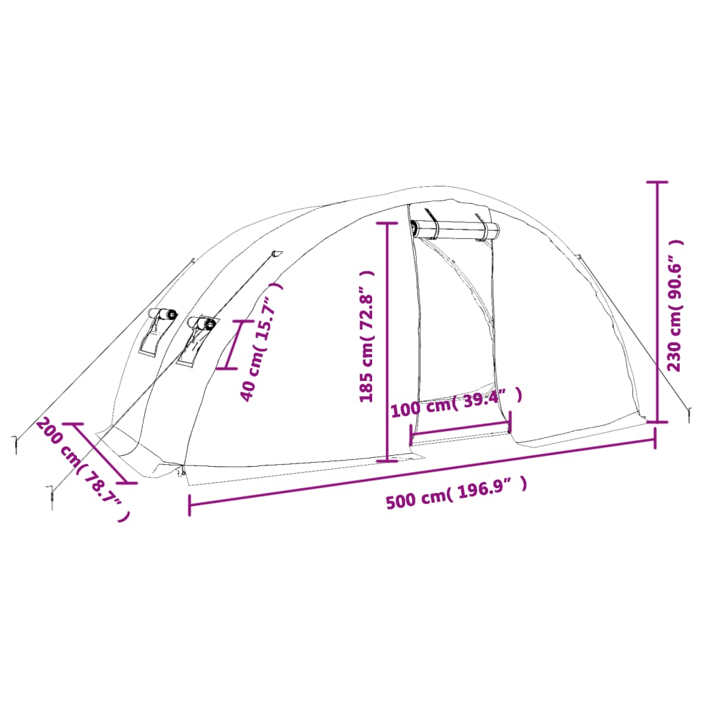 Tuinkas met stalen frame 60 m² 12x5x2,3 m