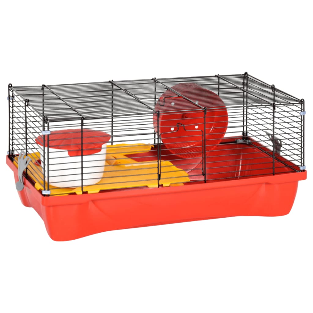 Hamsterkooi 58x32x36 cm polypropeen en metaal rood