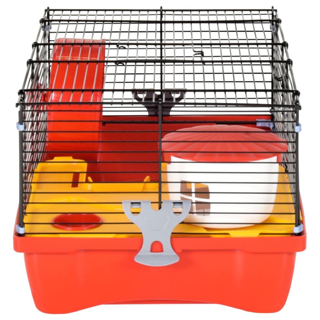 Hamsterkooi 58x32x36 cm polypropeen en metaal rood