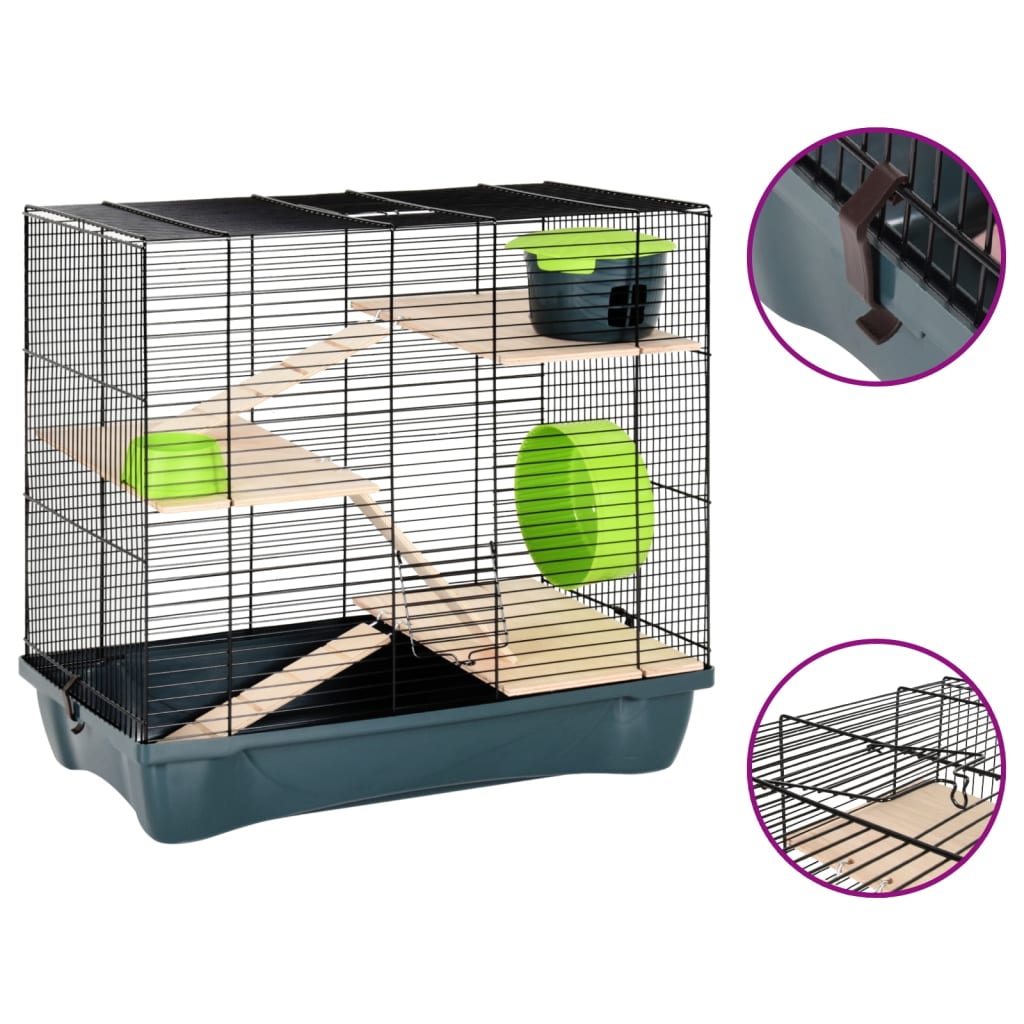 Hamsterkooi 58x32x36 cm polypropeen en metaal rood