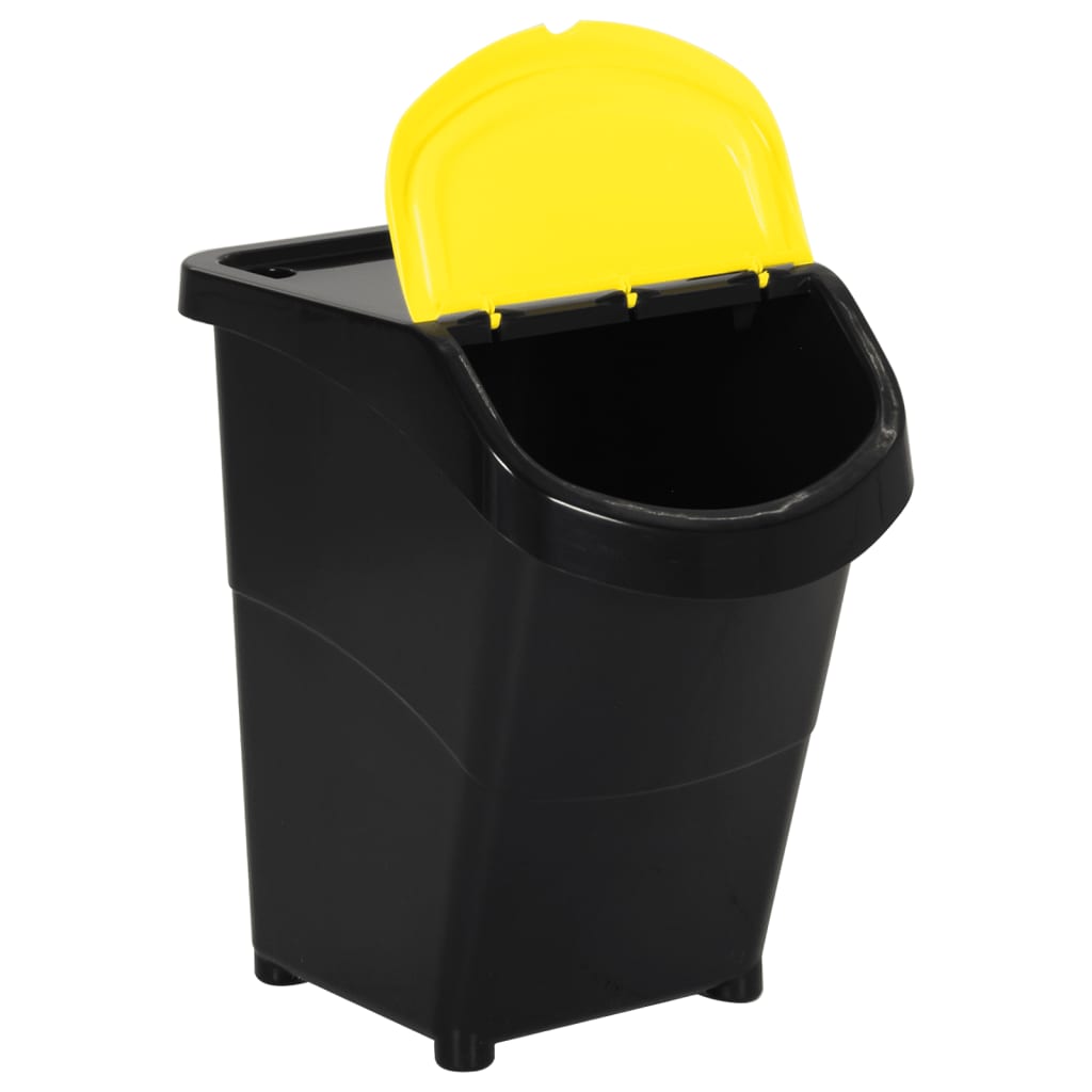 Poubelles avec couvercles empilables 3 pcs PP 120 L