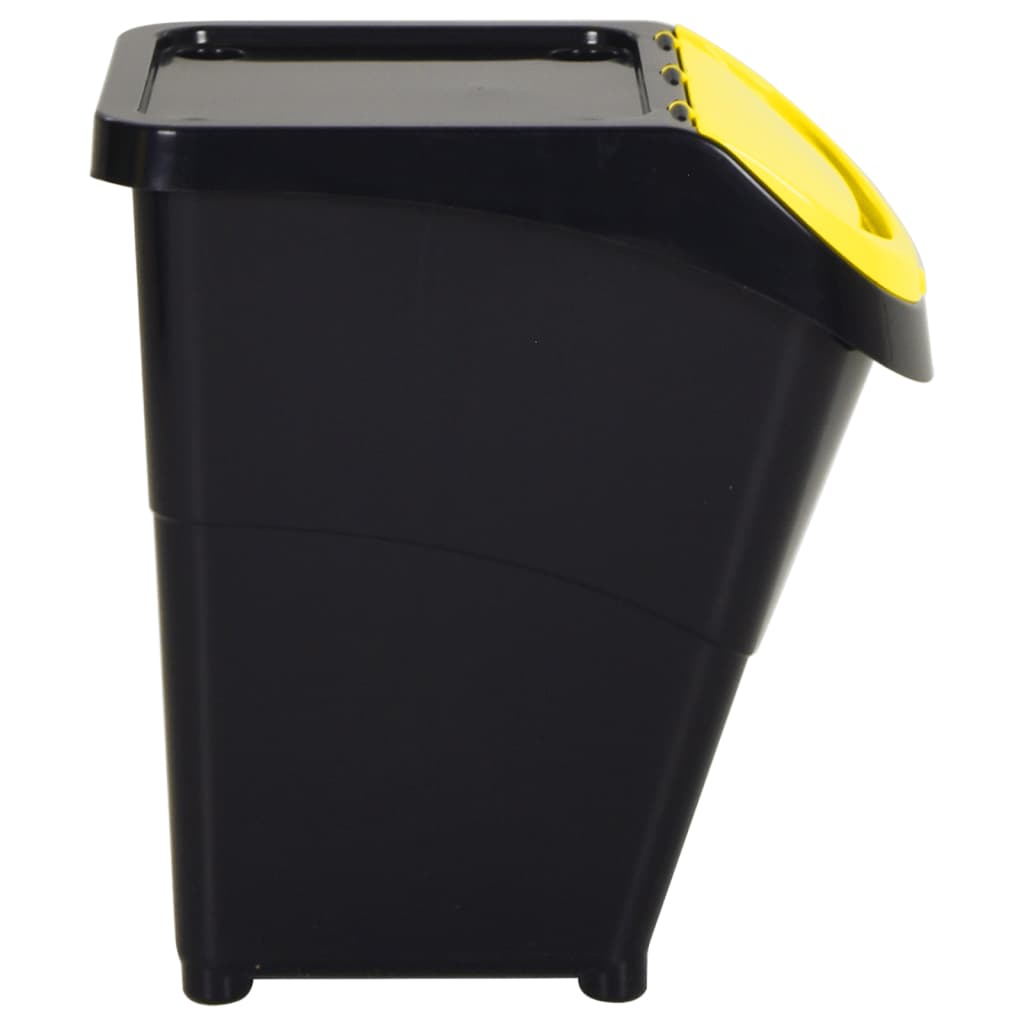 Poubelles avec couvercles empilables 3 pcs PP 120 L