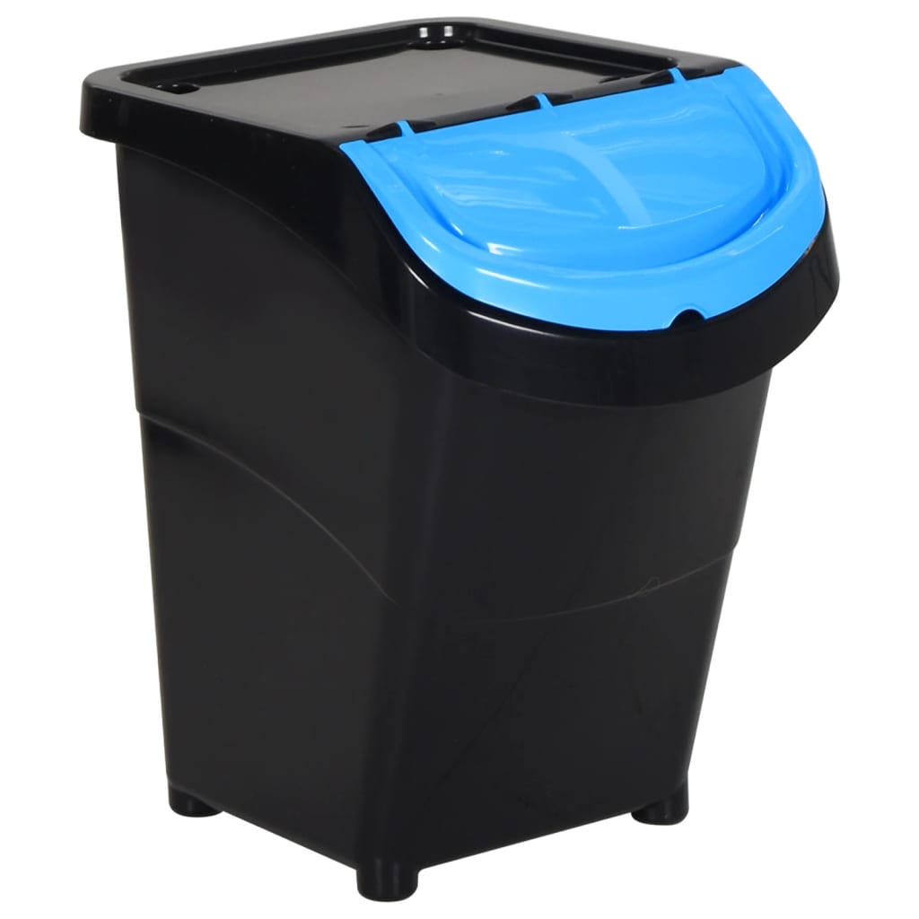 Poubelles avec couvercles empilables 3 pcs PP 120 L