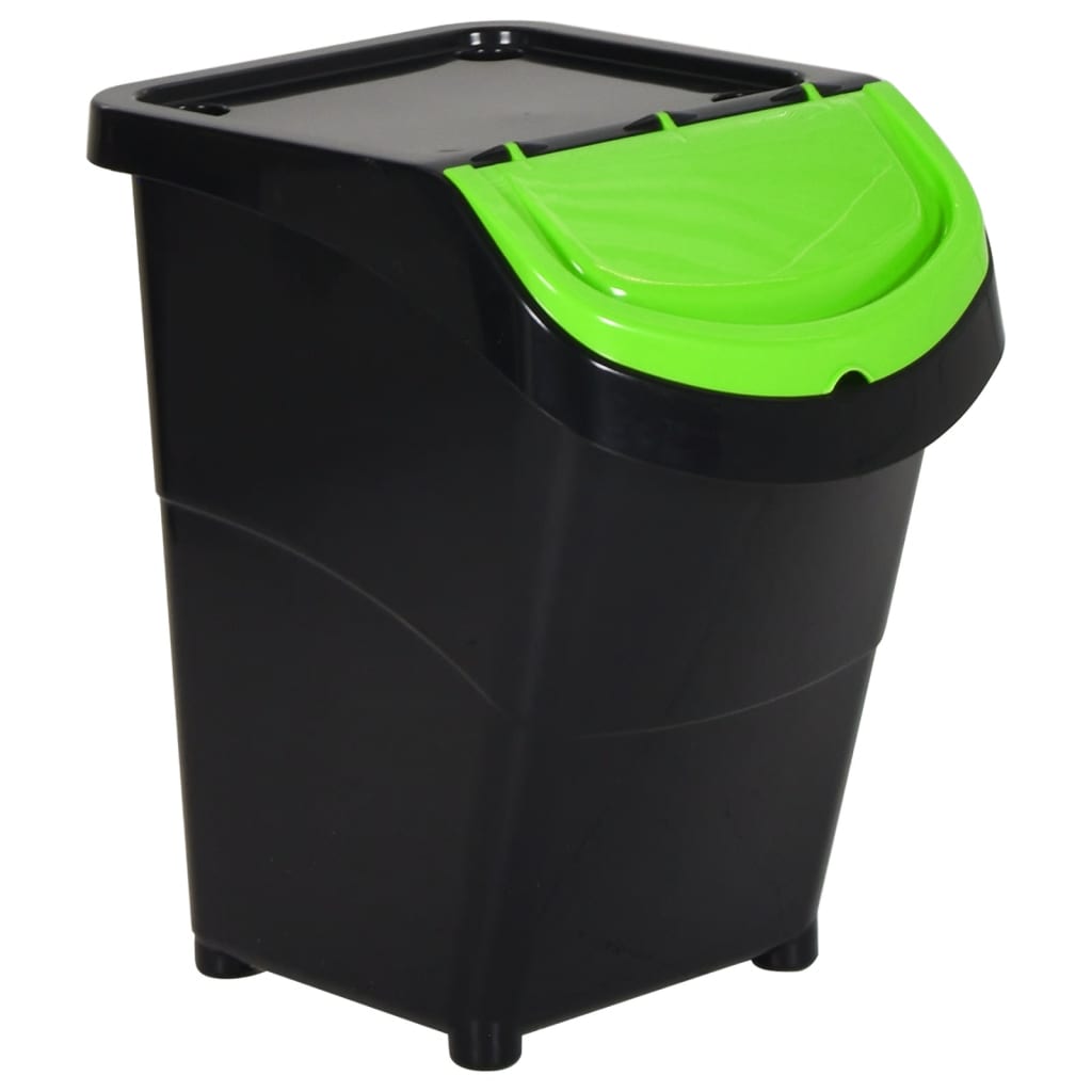 Poubelles avec couvercles empilables 3 pcs PP 120 L