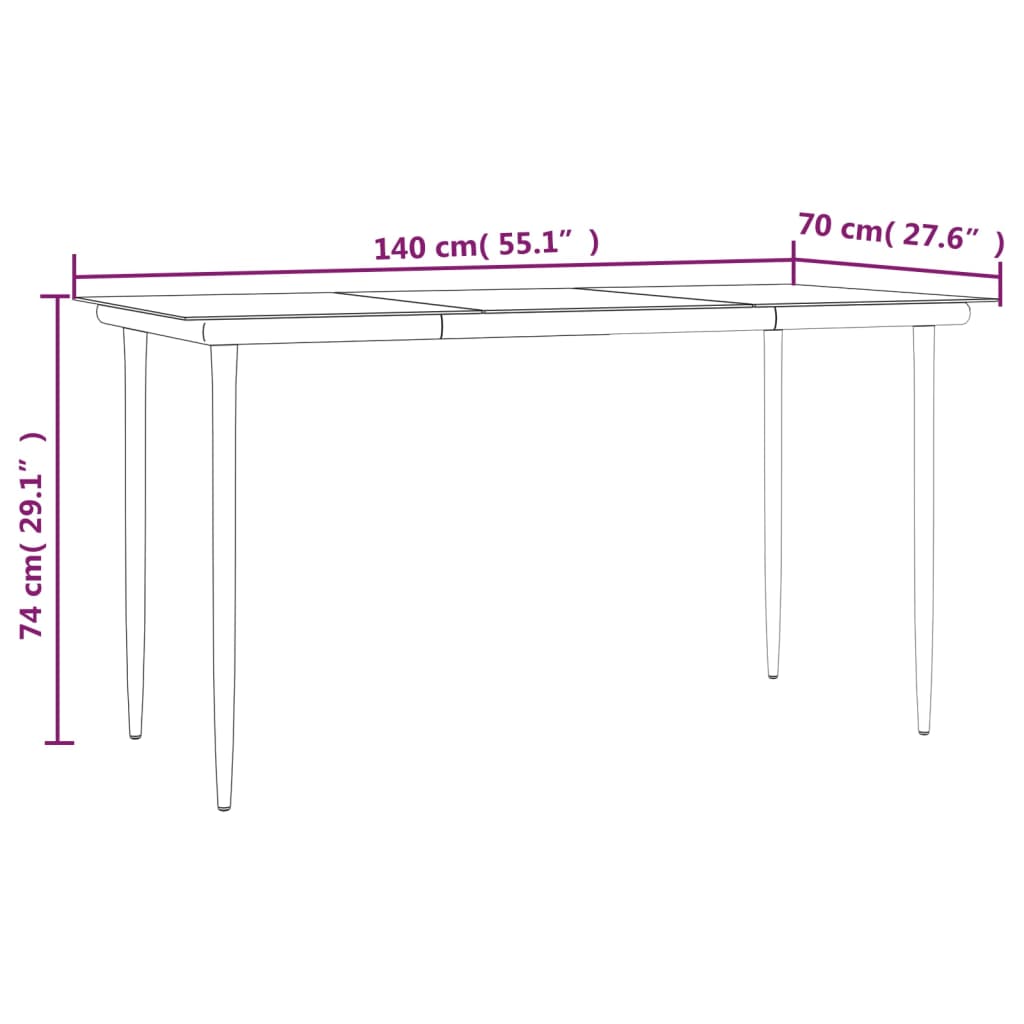 3-delige Tuinset poly rattan