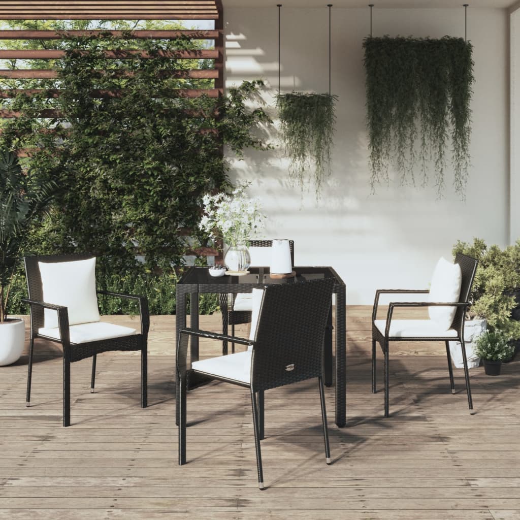 5-delige Tuinset met kussens poly rattan