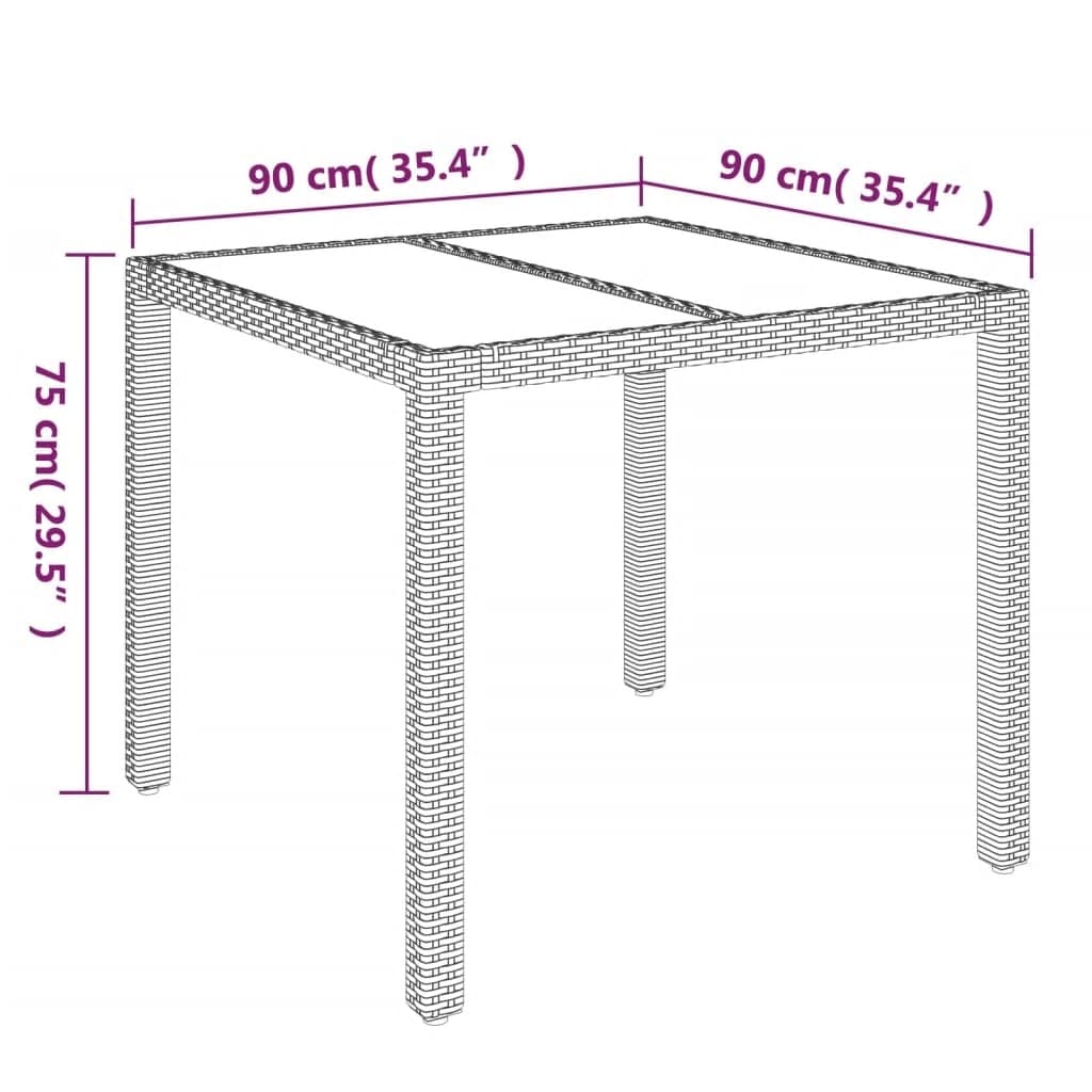 5-delige Tuinset met kussens poly rattan