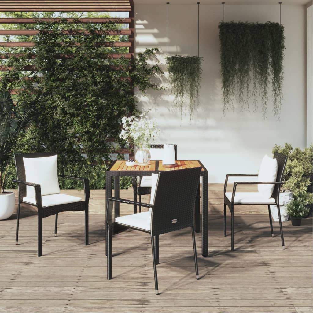 5-delige Tuinset met kussens poly rattan