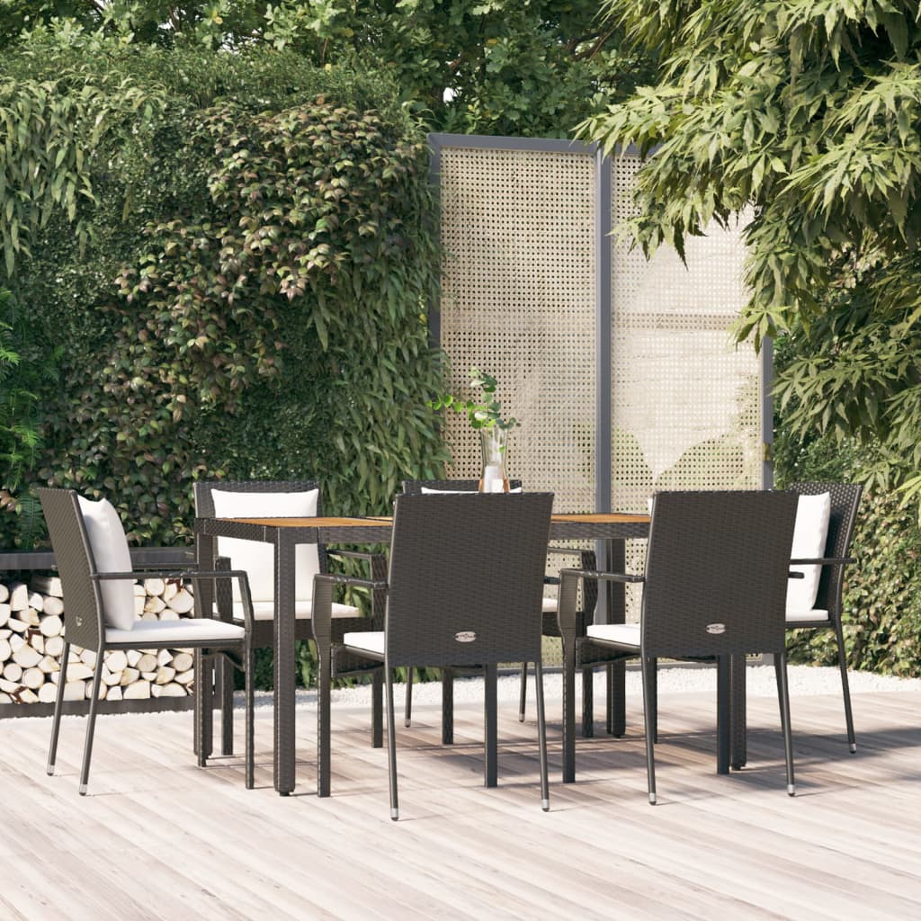 5-delige Tuinset met kussens poly rattan