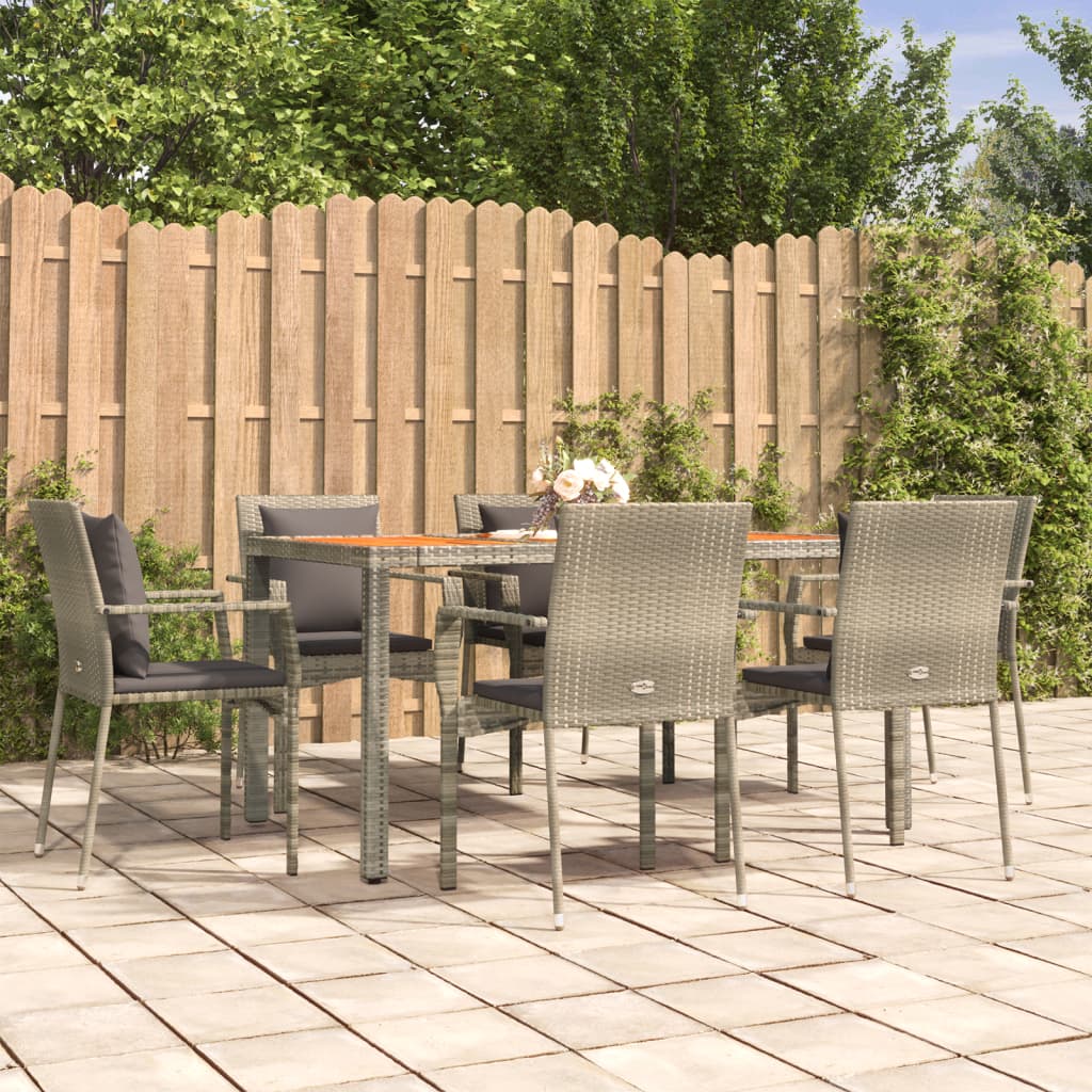 5-delige Tuinset met kussens poly rattan