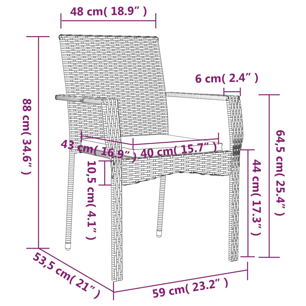 Ensemble de jardin 5 pièces avec coussins en polyrotin