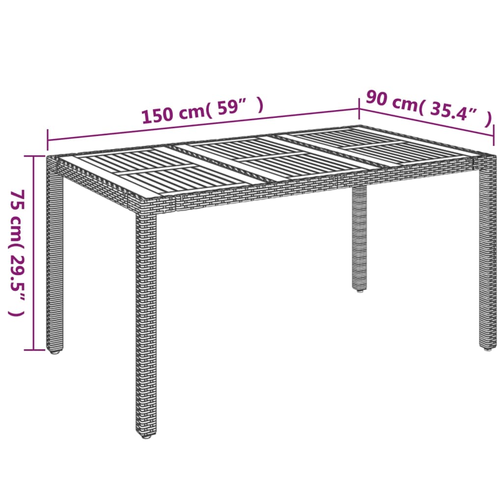 Ensemble de jardin 5 pièces avec coussins en polyrotin