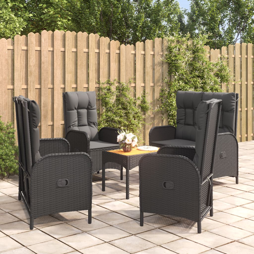 5-delige Tuinset met kussens poly rattan