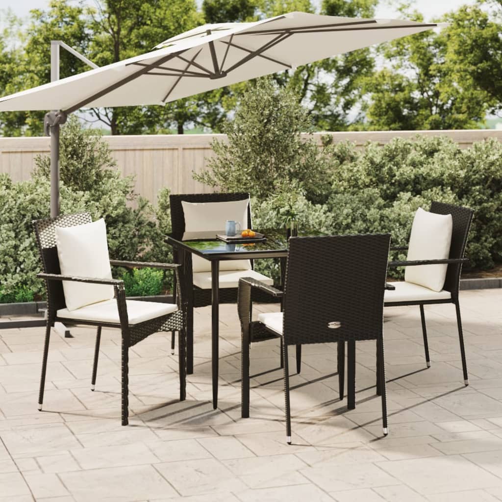 5-delige Tuinset met kussens poly rattan