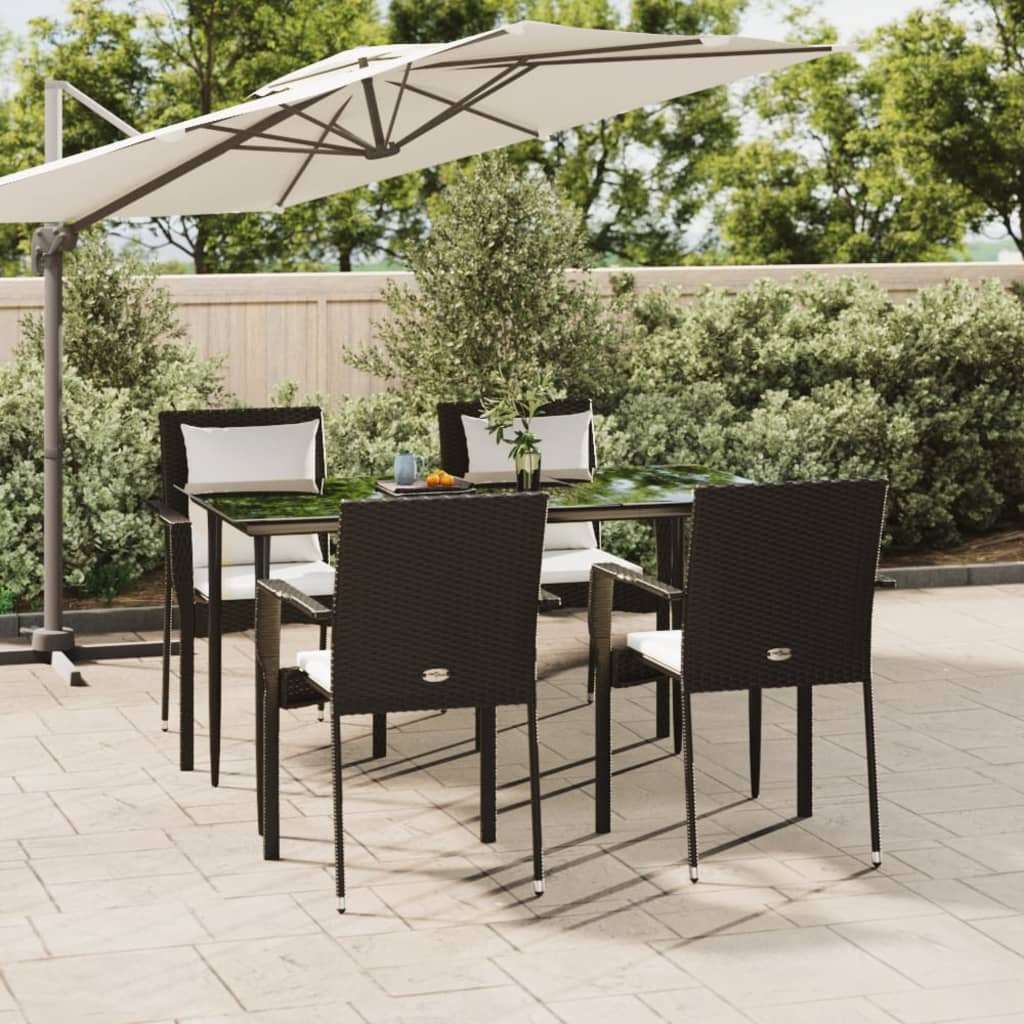 5-delige Tuinset met kussens poly rattan