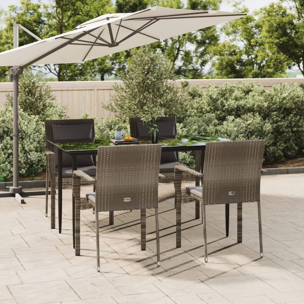 5-delige Tuinset met kussens poly rattan