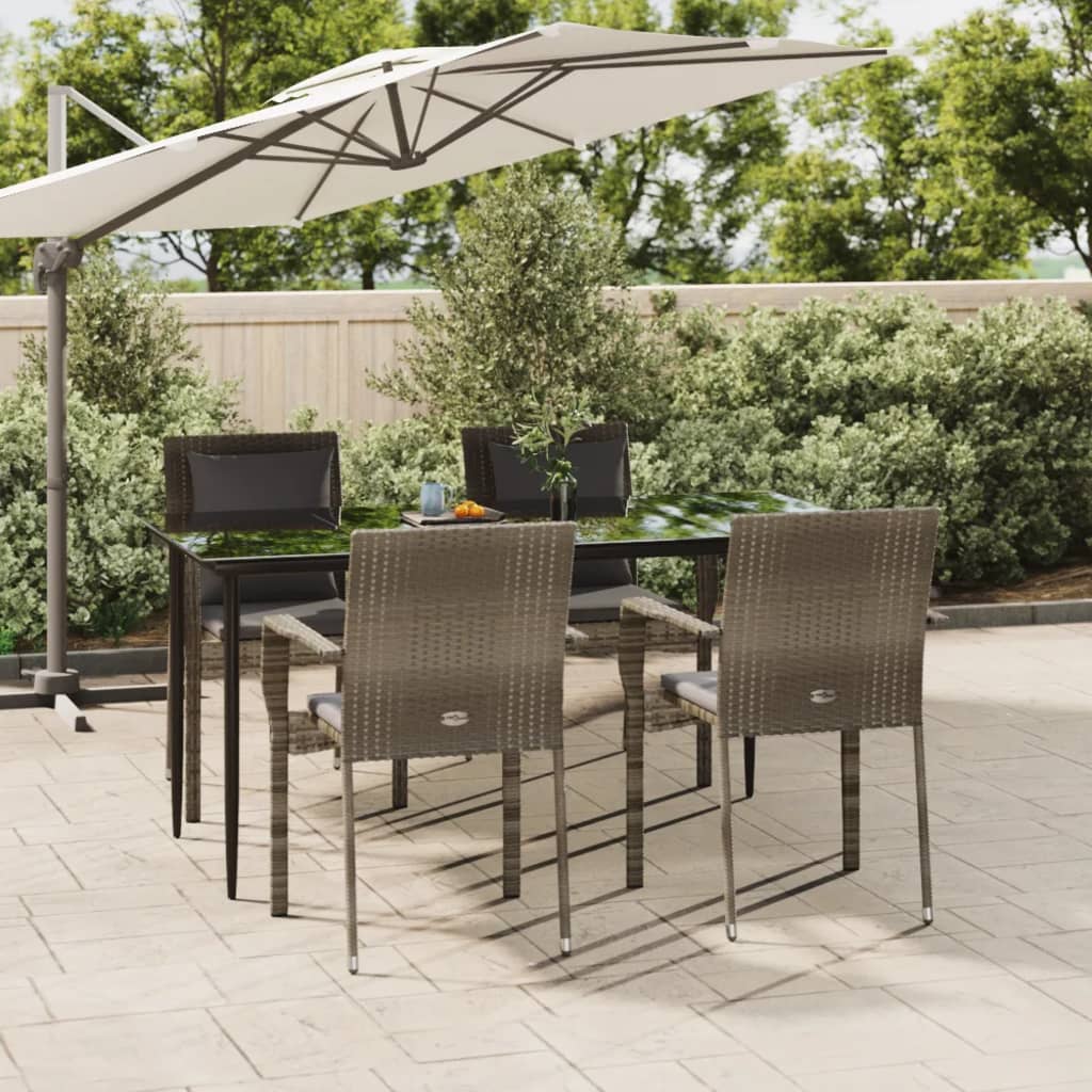 5-delige Tuinset met kussens poly rattan