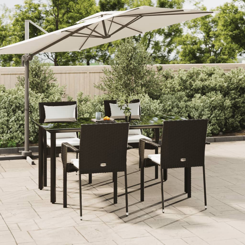 5-delige Tuinset met kussens poly rattan en