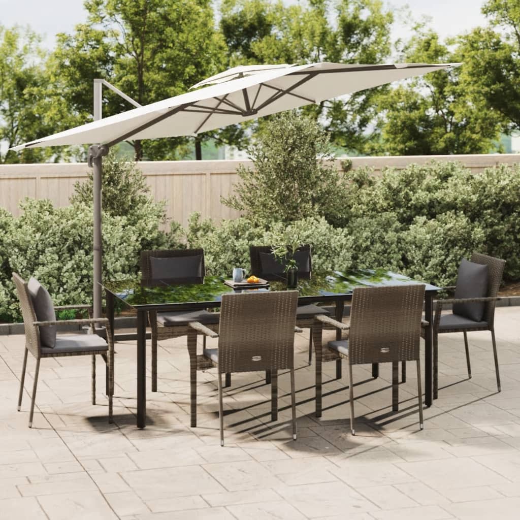 5-delige Tuinset met kussens poly rattan en