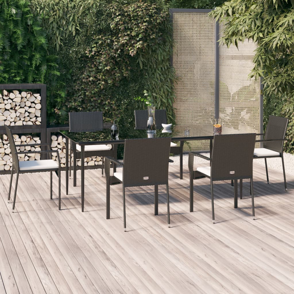 5-delige Tuinset met kussens poly rattan