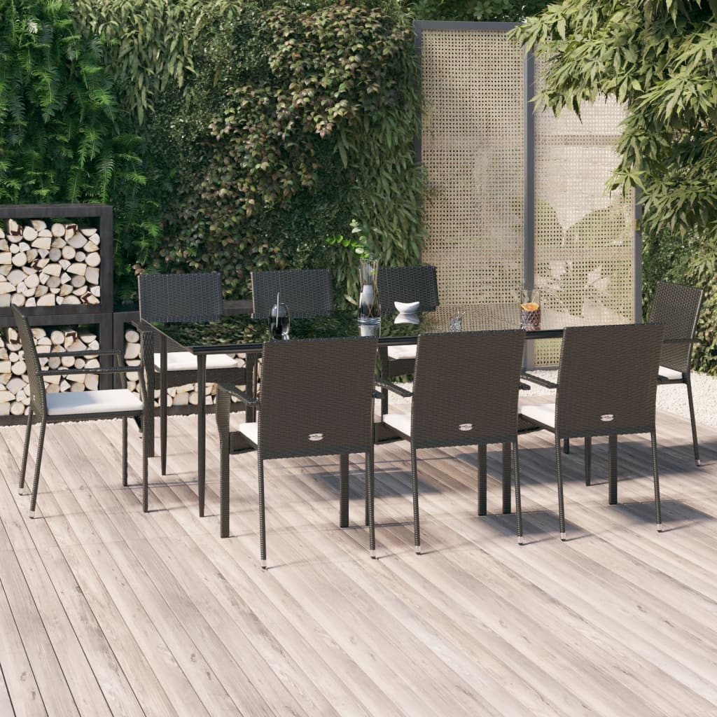 5-delige Tuinset met kussens poly rattan