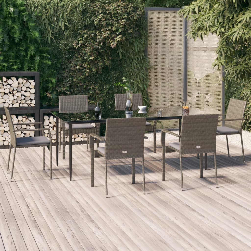 5-delige Tuinset met kussens poly rattan