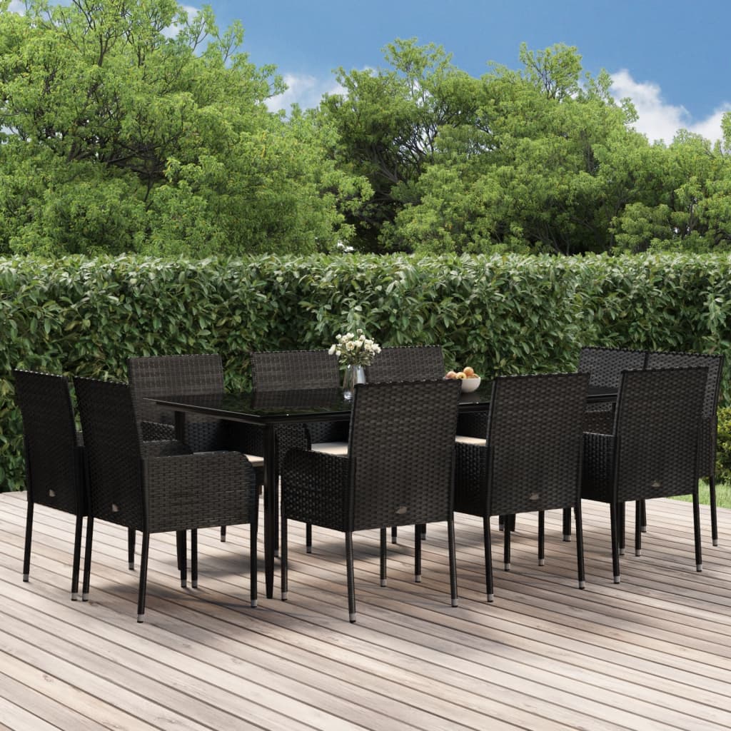 9-delige Tuinset met kussens poly rattan en