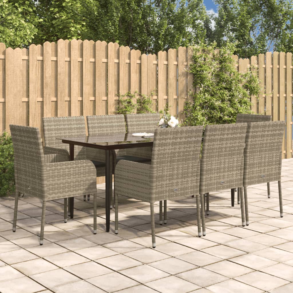 5-delige Tuinset met kussens poly rattan en