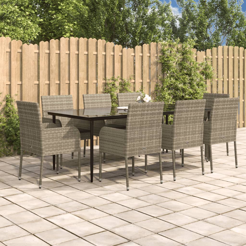 5-delige Tuinset met kussens poly rattan en