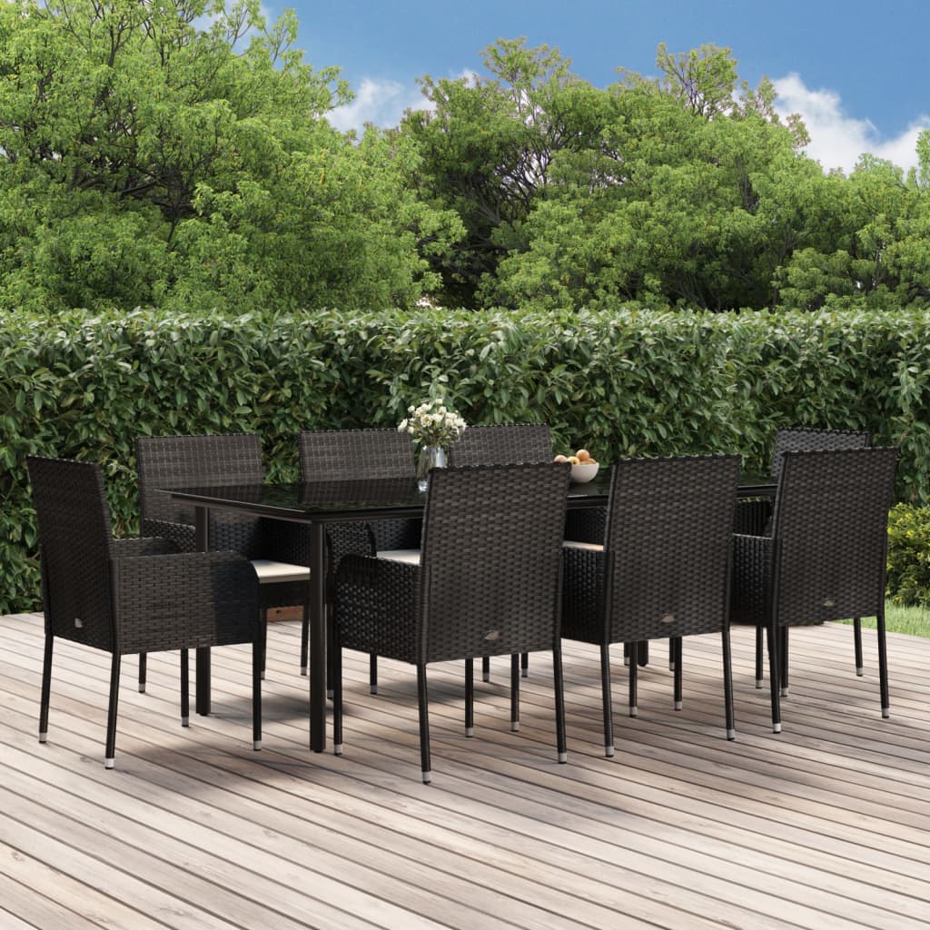 11-delige Tuinset met kussens poly rattan en