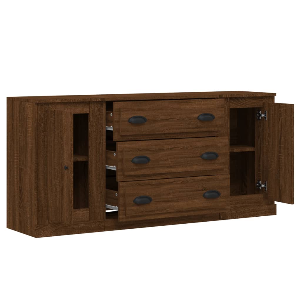 Buffets 3 pcs en bois travaillé.