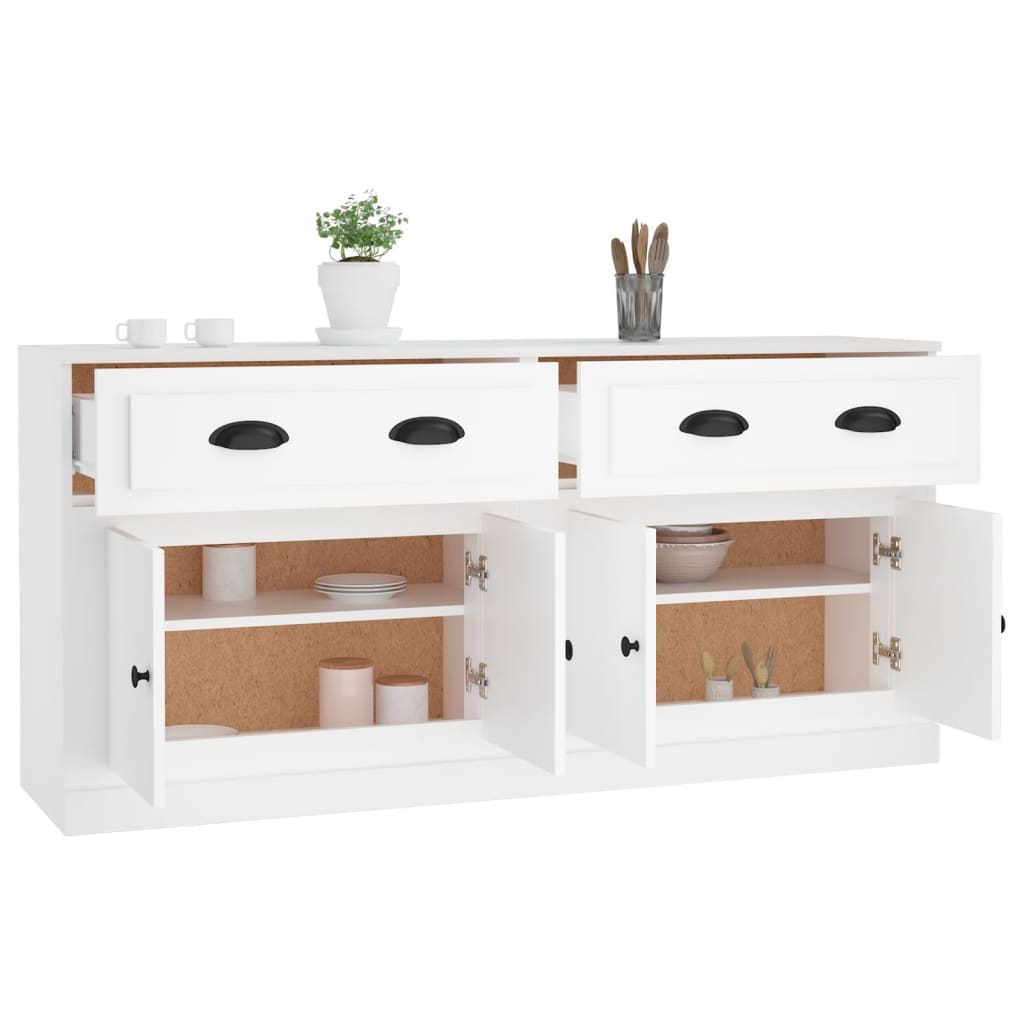 Buffets 2 pcs en bois ouvré couleur chêne