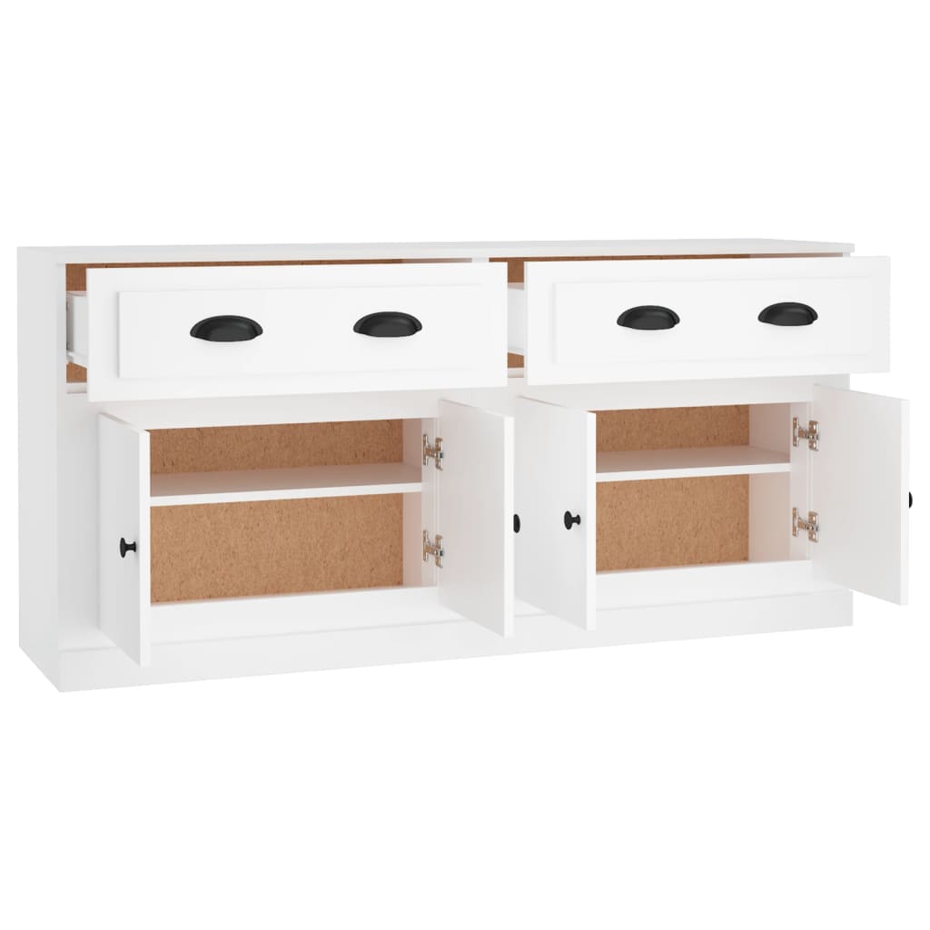 Buffets 2 pcs en bois ouvré couleur chêne