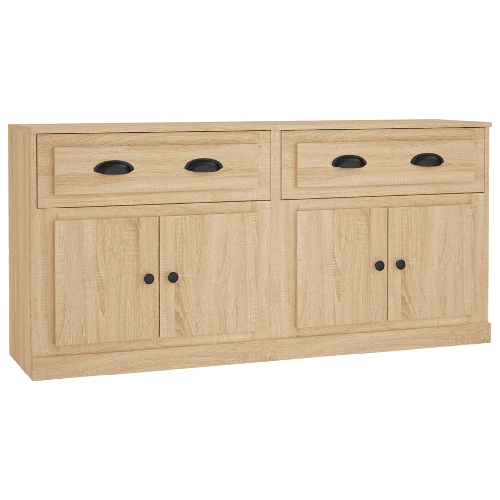 Buffets 2 pcs en bois ouvré couleur chêne